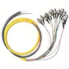 Cable de pigtail de cinta de 12 fibras de grado telecomunicaciones, cabeza cuadrada SC, cabeza redonda FC, ST/LC, monomodo/multimodo, doce colores, cabeza única