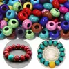 Cuentas de ábaco de acrílico de color sólido agrietadas con agujero grande para pulsera de cuentas DIY, collar, accesorios para cadena de mano, bolso