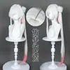 Peluca de Cosplay Douko Super Dimension Kaguya con Cola de Caballo Desmontable y Cuero Cabelludo de Simulación Bicolor