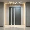Puerta de Entrada Principal de Aleación de Aluminio para el Hogar Estilo Rejilla Romboidal Puerta Moderna Antirrobo Aislamiento Acústico Aislamiento Térmico Tamaño Personalizable Venta al por Mayor