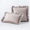 Almohada con Volantes Estilo Ins Funda de Almohada de Terciopelo de Color Puro Sofá de Sala de Estar Oficina Respaldo Suave Funda de Cojín
