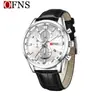 Reloj de Negocios Ofns para Hombre con Correa de Acero Cronógrafo de Seis Manecillas Calendario Casual Reloj de Cuarzo Luminoso Resistente al Agua Reloj con Patrón de Sol