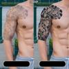 Tatuaje Adhesivo de Jugo Herbal para Hombre Impermeable Larga Duración Hombro Media Armadura Pecho Tatuajes de Simulación Lido Koi No Reflectante
