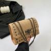 Bolso pequeño de paja para mujer, primavera 2024, nuevo bolso Mori retro cuadrado pequeño, bolso bandolera de hombro tejido a juego para verano.