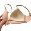 Sutiã Push-Up Triângulo Estilo Francês para Seios Pequenos Feminino, Atacado, Borda Ondulada, Sem Fio, Sustentação Lateral, Lingerie Respirável