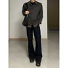 Calça de Cor Sólida Estilo Coreano High Street Micro Flare para Homem Outono Drapeado Simples Toque de Alto Padrão Calça Longa Flare Modelagem Slim Calça Social