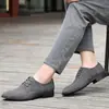 Nuevos Zapatos de Cuero Casual de Negocios para Hombre Estilo Coreano Combinan con Todo Tela Cubierta Transpirables de una Sola Capa Punta Puntiaguda Zapatos Sencillos de Diseñador