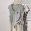 Projetado para ser Slim e Versátil, Estilo Coreano, Doce e Rejuvenescedor, Com Cordão de Laço, Plissado, Gola Redonda, Top de Tricô