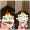 Gorro de dibujos animados de hamburguesa tejido a mano 13cm ropa de muñeco oso autocrítico 10cm muñeco de algodón accesorio de tocado lindo