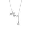 Colar Suzuki Orchid Prata Esterlina 925 Feminino Design Nicho Luxo Leve Desenhavel Corrente Clavícula Pingente Flor ins