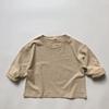 26 Série de Cores Cáqui Estilo Coreano Camiseta de Algodão de Manga Longa Infantil para Meninos e Meninas, Camiseta Básica Macia e Solta Amiga da Pele para Primavera e Outono
