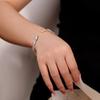 Joias de Prata Prata Pura 999.9 Moda Banhado a Ouro Raposa de Nove Caudas Flor de Cerejeira Pulseira Aberta Simples Luxo Leve Versátil Bracelete