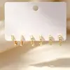 Novedades de Verano: Delicados Pendientes de Circonita Microincrustada, Juego de Tres Pares, Frescos y Dulces, Pendientes Versátiles y Elegantes con Circonita Microincrustada