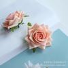 Rosa de franela artesanal de simulación DIY, cabeza de flor, flor de seda, ramillete, accesorios para sesión de fotos, adornos florales para arco, adornos para boda