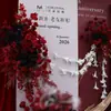 Cor de café de outono estilo retrô materiais florais materiais florais de casamento móveis macios atmosfera de outono adereços de casamento decorações flores artificiais