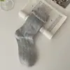 Boca de burbuja capullo de flor lazo flor pequeña calcetines mujer primavera otoño sin costuras calcetines de media pantorrilla ins de moda estilo japonés calcetines holgados moda