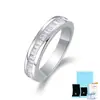 Anillo de plata de ley S925 de moda plana incrustado con moissanita, una opción moderna, exquisito y brillante, anillo cerrado para hombres y mujeres