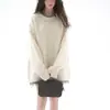 Suéter de punto retro blanco de alta gama de imitación de dos piezas para mujer, nuevo estilo otoño e invierno, suéter casual suelto suave