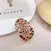 Presilha de Pato Grande Estampa de Leopardo Cor Sólida Cor Neutra Presilha de Cabelo Oval Plana Presilha de Cabelo Fosca para Parte de Trás da Cabeça