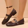 Comercio Electrónico Transfronterizo Otoño 2026 Zapatos Mary Jane Nuevos Punta Cuadrada Tacón Bajo Zapatos de un Solo Color Versátiles para Viajes y Uso Diario Zapatos de Mujer