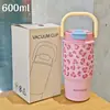 Taza de Café Moderna Sencilla con Estampado de Leopardo Acero Inoxidable Vacío Portátil Taza de Agua con Popote Taza de Regalo Exquisita Taza de Regalo para Damas