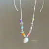 Collar Redondo de Concha Estilo Isla Romántico, Lujo Ligero y Sensación de Alta Gama, Cadena para Clavícula, Accesorio Versátil de Nicho para Vacaciones en la Costa para Mujeres