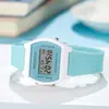 Reloj Electrónico Pequeño Cuadrado Electrochapado en Acrílico Caja con Recubrimiento en Spray Digital Reloj Electrónico Impermeable para Pareja Reloj Cuadrado para Estudiante