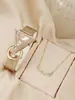 Moda Venta Caliente Escala Romana Esfera Redonda Correa de Acero Reloj de Cuarzo Collar de Negocios Aretes Anillo Pulsera Traje