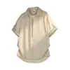2026 Nuevo Estilo de Verano Camisa de Lino Imitación para Hombre, Camisa Casual de Manga Corta con Efecto Dos Piezas, Camisa Fina para Hombre