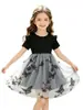 Vestido de Verano para Niñas de Canalé con Mangas Volantes y Bordado de Mariposas, Falda Abullonada de Malla, Vestido de Princesa para Salir, Moderno