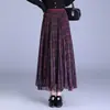 Falda Larga de Malla Patchwork a Cuadros Acampanada Otoño/Invierno 2026 Clásica Versátil Cintura Alta Adelgazante Línea A