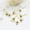 Accesorios de joyería DIY chapado en cobre color oro real 14k retenedor de color aretes beanie con anillo aretes de imitación para alergias