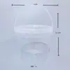 Balde redondo com tampa para pérolas de lavanderia, sorvete, pó de gelo, grama de fada assada, balde de chá de frutas, comida para gatos, balde plástico transparente portátil