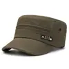 Gorra Militar Primavera y Otoño Simple Casual Ala Corta para Hombre Ajustable Sombrero de Sol Lavado Antiguo Color Sólido Copa Plana Sombrero Protector Solar Mujer