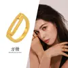 Açúcar Europa e Estados Unidos nova personalidade geométrica oca anel liso feminino aço inoxidável banhado a ouro anel de dedo uma geração de cabelo