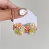 Usa Pendientes Coloridos de Primavera y Verano para Toda la Temporada, Pendientes de Flor con Perlas de Estilo Festivo de Gama Alta para Mujer