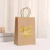 Bolsa de Papel Kraft con Estampado Caliente de Letras de Amazon para Cosméticos, Dulces, Snacks, Bolsa de Empaque para Llevar, Bolsa Tote