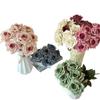 7 Wen Juan Pantalla de Seda Recubierta Diamante Rosa Flores de Simulación Boda Decoración de Sala de Estar Camino Guía Ramo de Rosas Flores Falsas