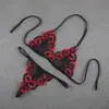 Fabricantes transfronterizos de productos nuevos al por mayor lencería sexy traje de tres piezas sujetador bordado para mujer sexy en forma de T