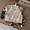 Bufanda Cuadrada Pequeña con Borlas y Estampado de Ponis de Nuevo Estilo, Bufanda de Cuello con Borlas de Moda, Bufanda Delgada para Mujer