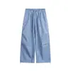 Pantalones Cargo de Cuadros Plisados con Cintura Elástica Estilo Retro Americano Diseño Unisex con Efecto de Caída Pantalones Casuales de Pierna Ancha