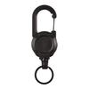 Fivela Clássica Casual para Pesca ao Ar Livre, Mosquetão Redondo Preto, Fivela para Mochila, Chaveiro Retrátil de Recolhimento Fácil