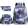 Grupo de Meninas Caçadoras de K-Pop Nova Mochila Infantil Estojo Casual Bolsa de Ombro Conjunto de Três Peças Bolsa Transfronteiriça para Aluno do Ensino Médio