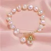 Pulsera de Perla Barroca con Gato para Mujer Diseño Sencillo Estilo Hermoso Joyería de Mano Pulsera de Perla de Agua Dulce con Forma de Gato