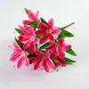 10 lirios artificiales, perfectos para decoraciones de bodas, arreglos festivos y decoración del hogar/sala de estar; venta al por mayor desde la fábrica de origen