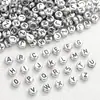 4*7mm Base de Plata Antigua Letra Negra Cuentas de Letra Acrílicas Cuentas Sueltas Accesorios para Joyería DIY Accesorios para Collares Pulseras