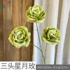 Flor de Rosa Lunar de Tres Cabezas Rama Única Rosa Arcoíris Mar de Flores Rincón de Check-in de Celebridades de Internet Decoración de Paisajismo de Área Escénica Venta al por Mayor