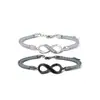 Pulseras de Pareja Runxin Forma de 8 Mobius para Hombres y Mujeres, Pulseras de Amor Infinito, Pulseras de San Valentín Modernas y Sencillas