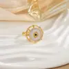 Anillo Giratorio de Nicho Personalizado para Mujer con Circonita Microincrustada, Elegante y Fresco, Sensación de Alta Gama, Joyería Versátil de Anillo Redondo con Diamantes Completos