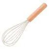 Batidor de Huevos de Madera de Mango Colorido Portátil de Silicona Batidora de Crema Batidor Manual Multifuncional para Mezclar Líquidos